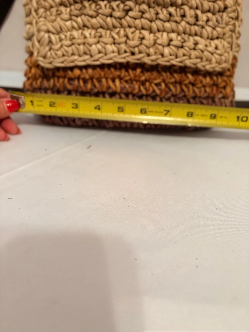 Woven Straw Raffia Crossbody Bag in Beige and Brown